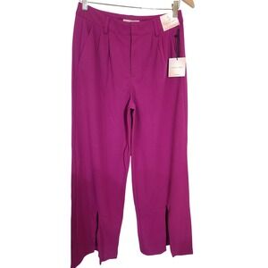 Happily Grey NWT Berry fuschia wide‎ leg pants Trousers size 5